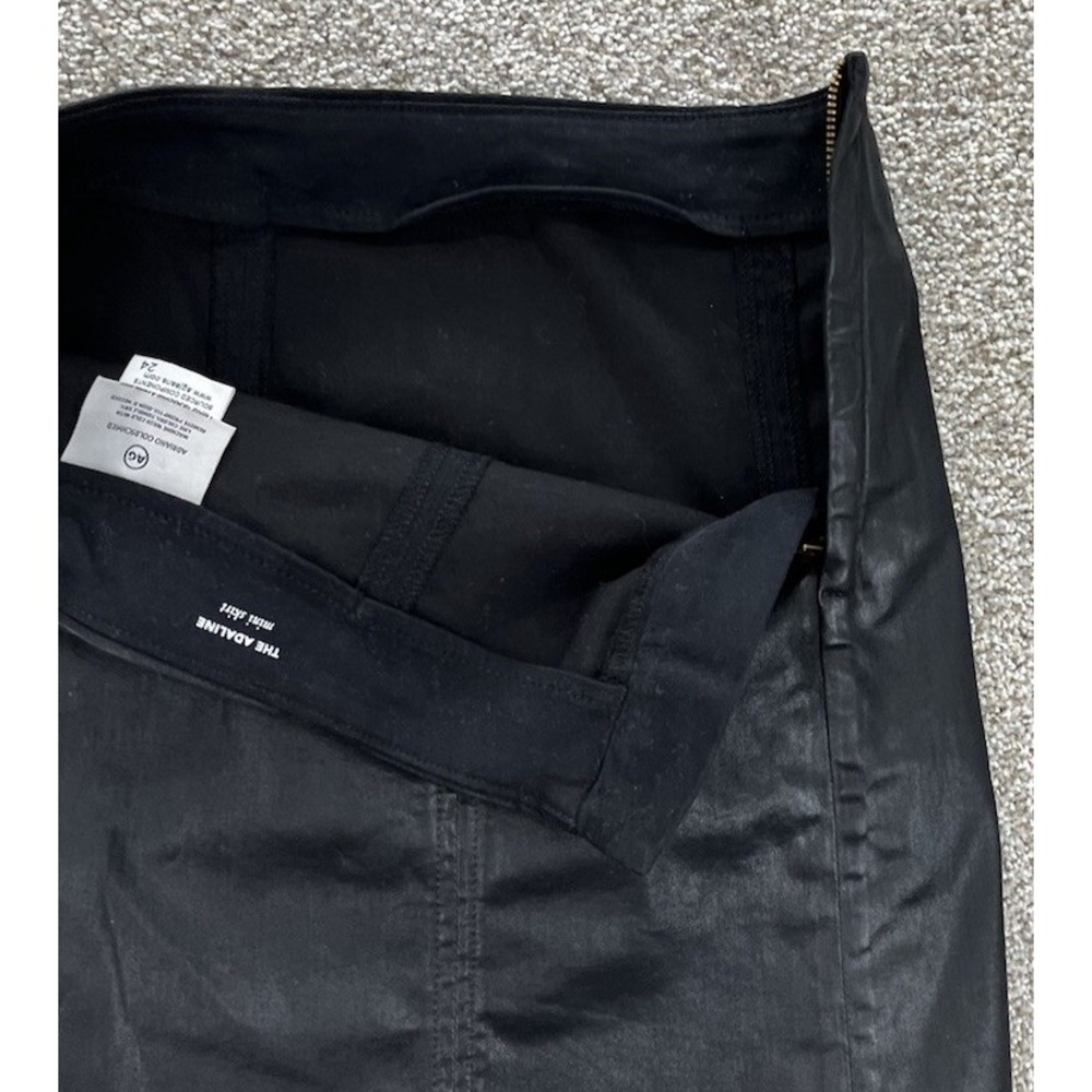 AG Adriano Goldschmied Mini Skirt Womens 24 Black Adaline A-Line Coated USA Made - Picture 4 of 11
